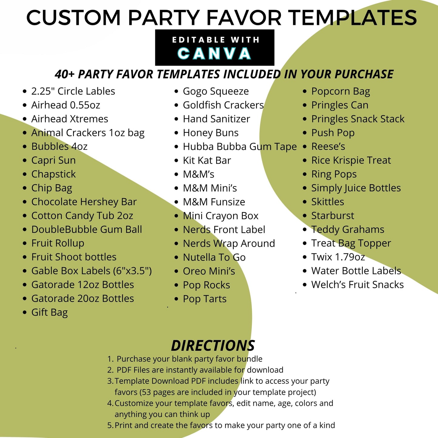 ✌️ Peace Out End of Year Party Favor Canva Template Bundle