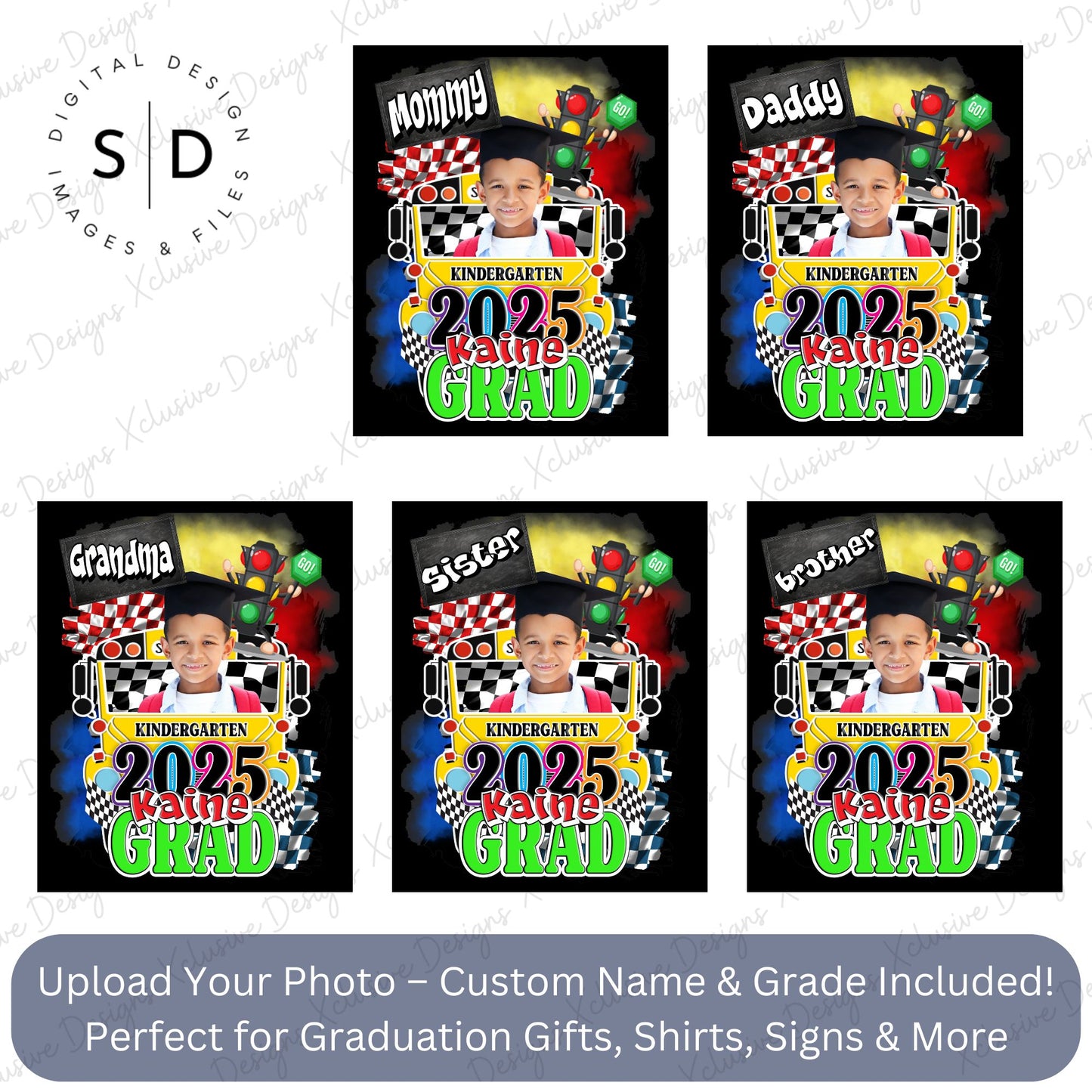 🚦 Custom Graduation PNG – Next Stop School Bus Theme 🏁
