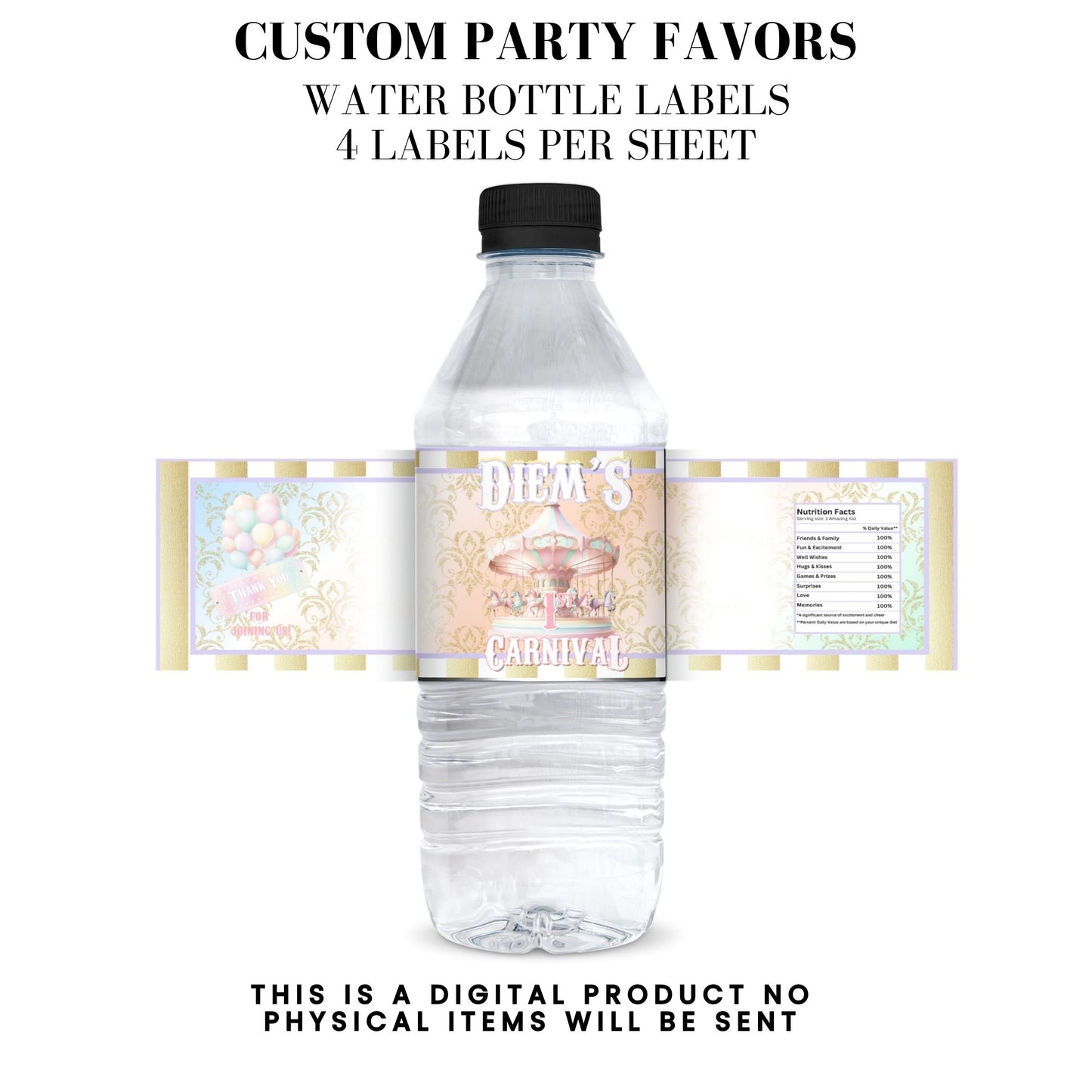 Pastel Carnival Birthday Party DFY Favor Bundle