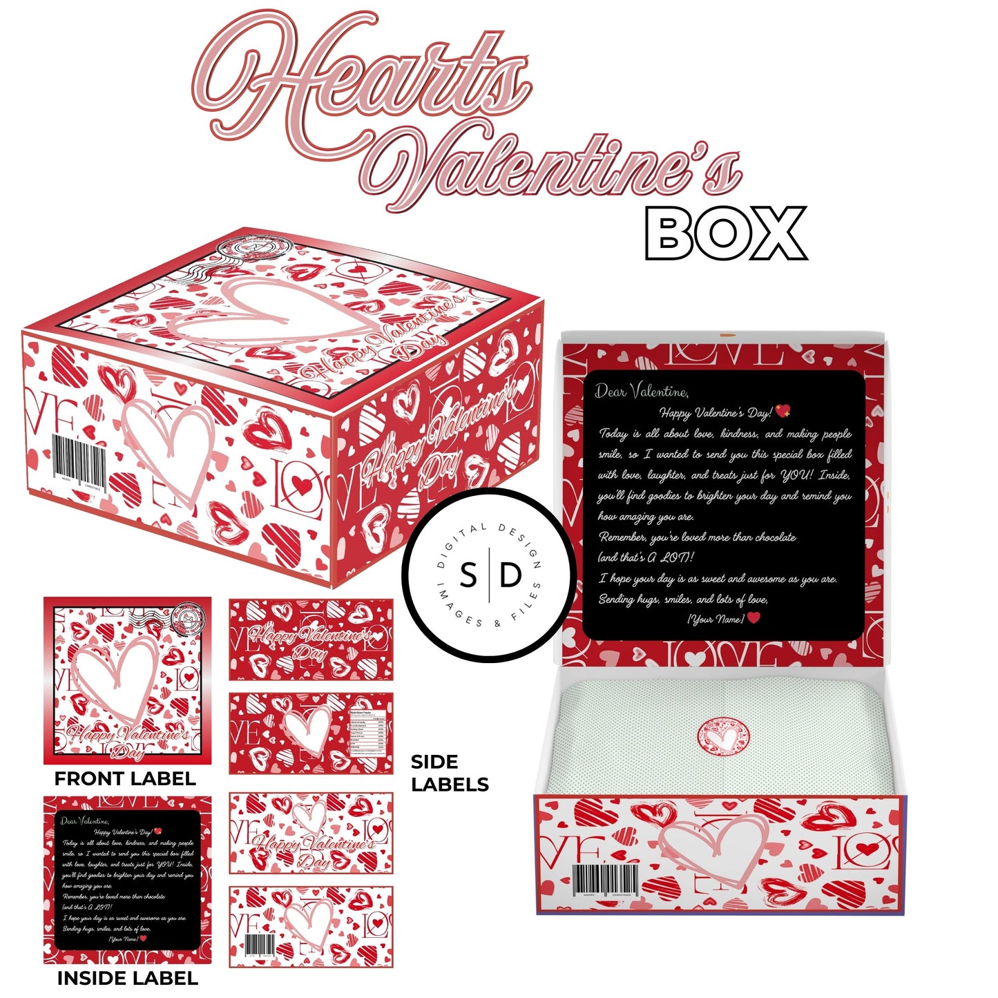 💌 Valentine’s Day Gift Box & Party Favor Canva Templates 💕