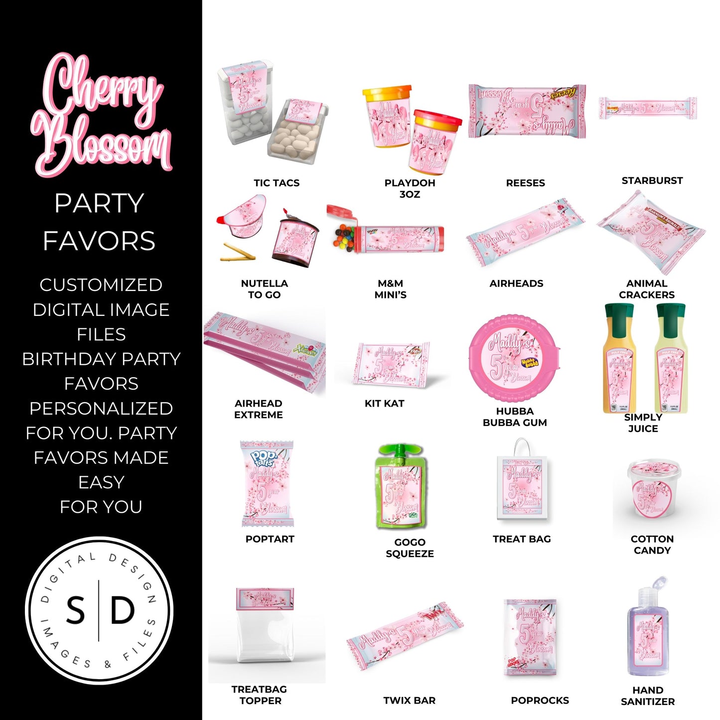 Cherry Blossom Party Printable Favor Designs DFY