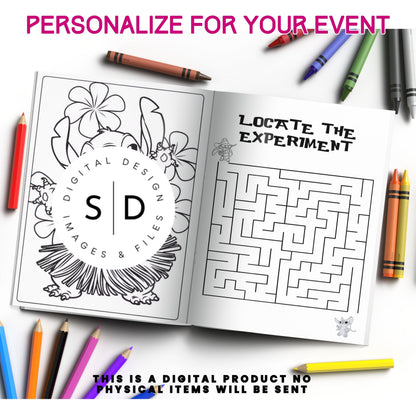 Lilo & Stitch Personalized Birthday Coloring Book Printable PDF DFY