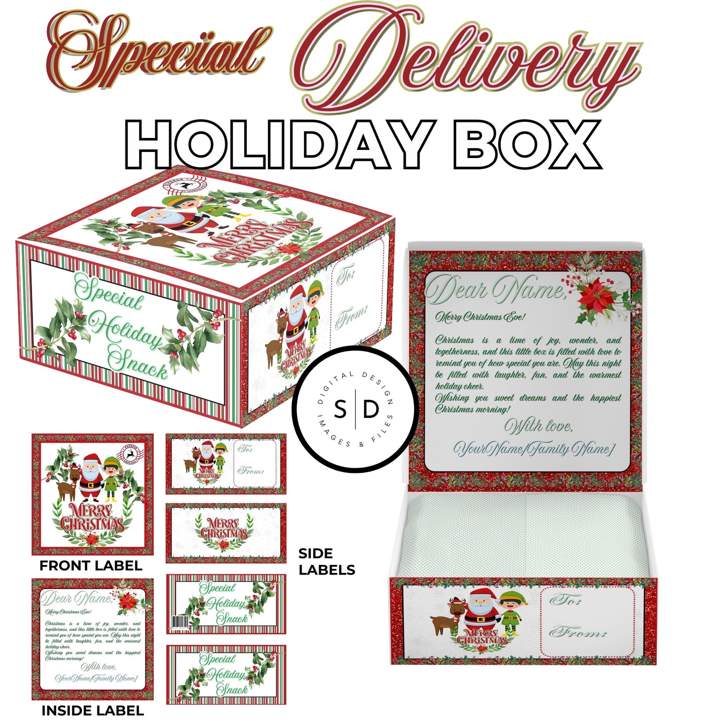 Santa Special Delivery Christmas Eve Gift Box Labels