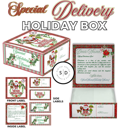 Santa Special Delivery Christmas Eve Gift Box Labels