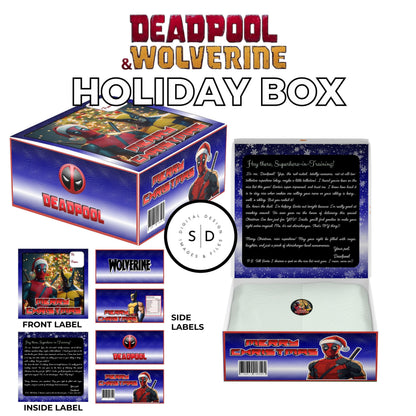 Deadpool & Wolverine Christmas Eve Gift Box Canva Templates
