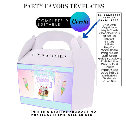 Here's The Scoop Ice Cream PartyParty Favor Templates Bundle