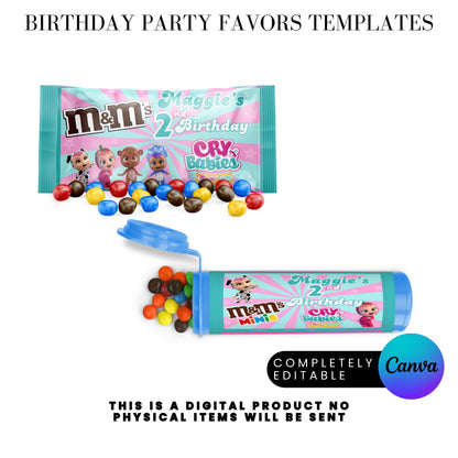 Cry Babies Magic Tears Birthday Party Favors Templates Bundle