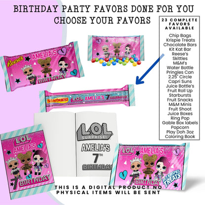 LOL Dolls Birthday Party Favors DFY