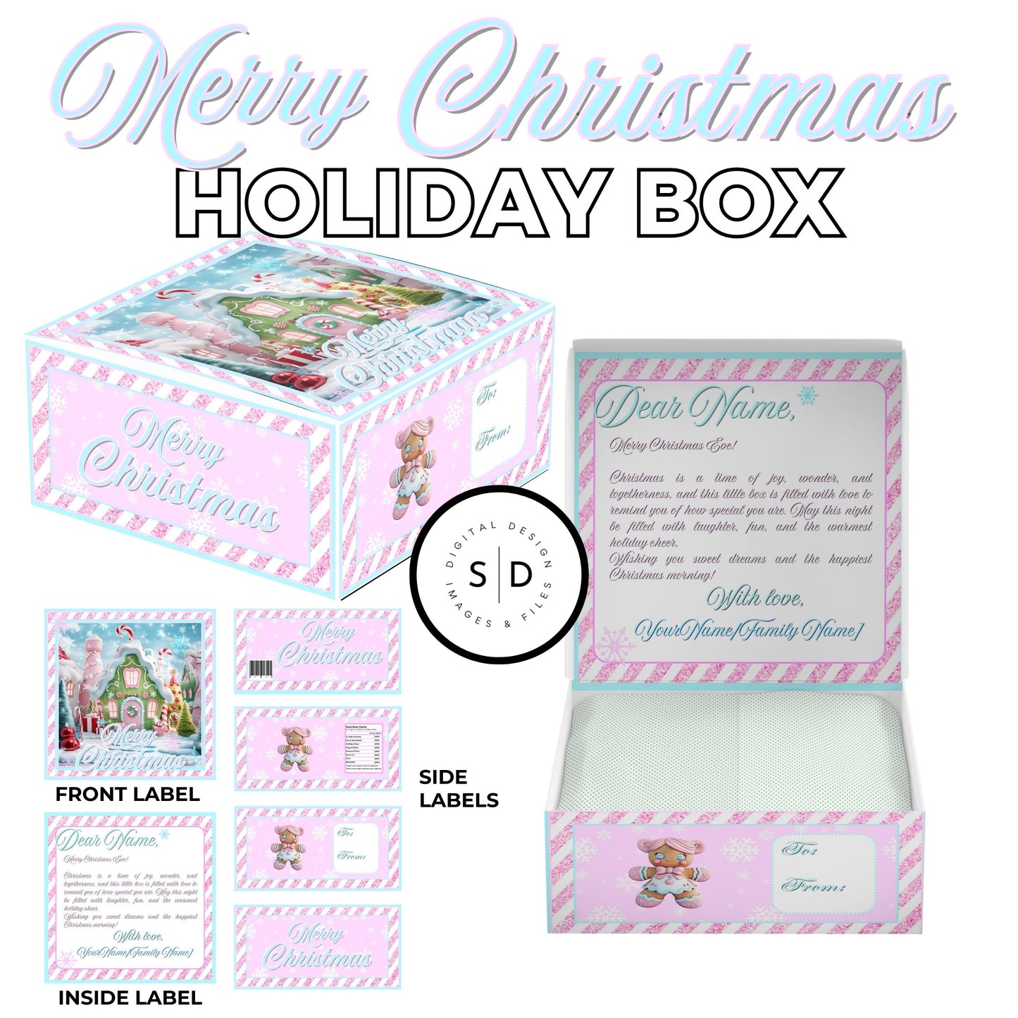 Merry Christmas Eve Gift Box - Gingerbread House Theme