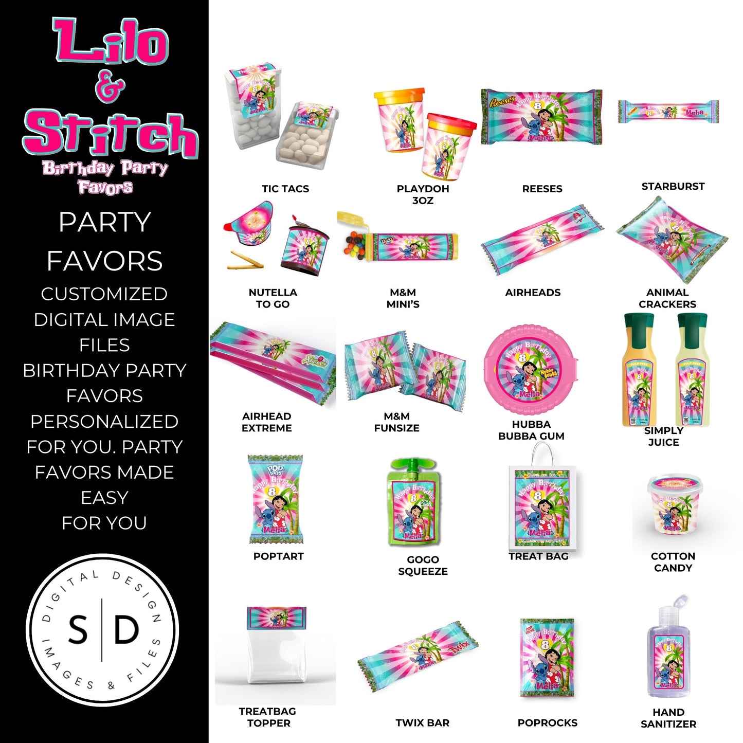 Lilo & Stitch Birthday Party DFY Favor Bundle