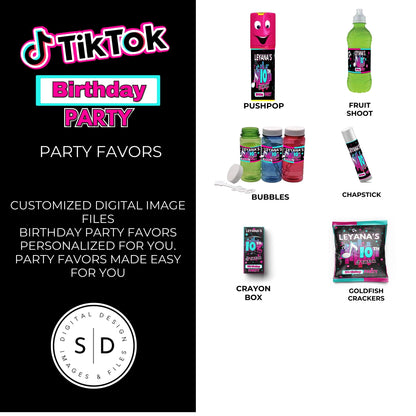 Tik Tok Social Media Party Printable Favor Designs DFY