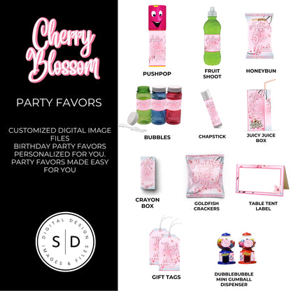Cherry Blossom Party Printable Favor Designs DFY