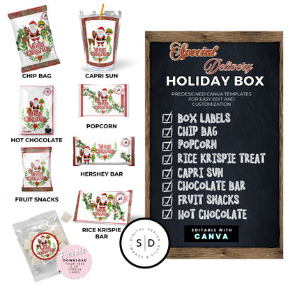 Santa Special Delivery Christmas Eve Gift Box Labels