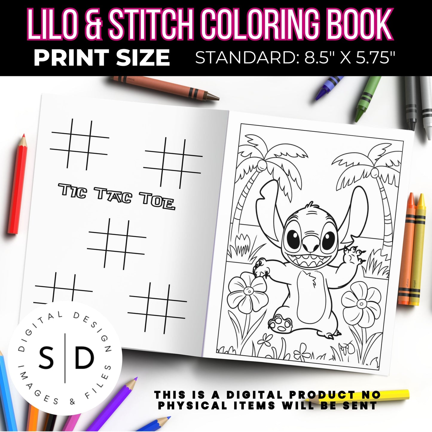 Lilo & Stitch Personalized Birthday Coloring Book Printable PDF DFY