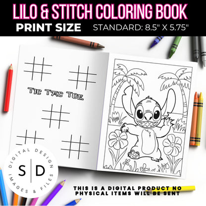 Lilo & Stitch Personalized Birthday Coloring Book Printable PDF DFY