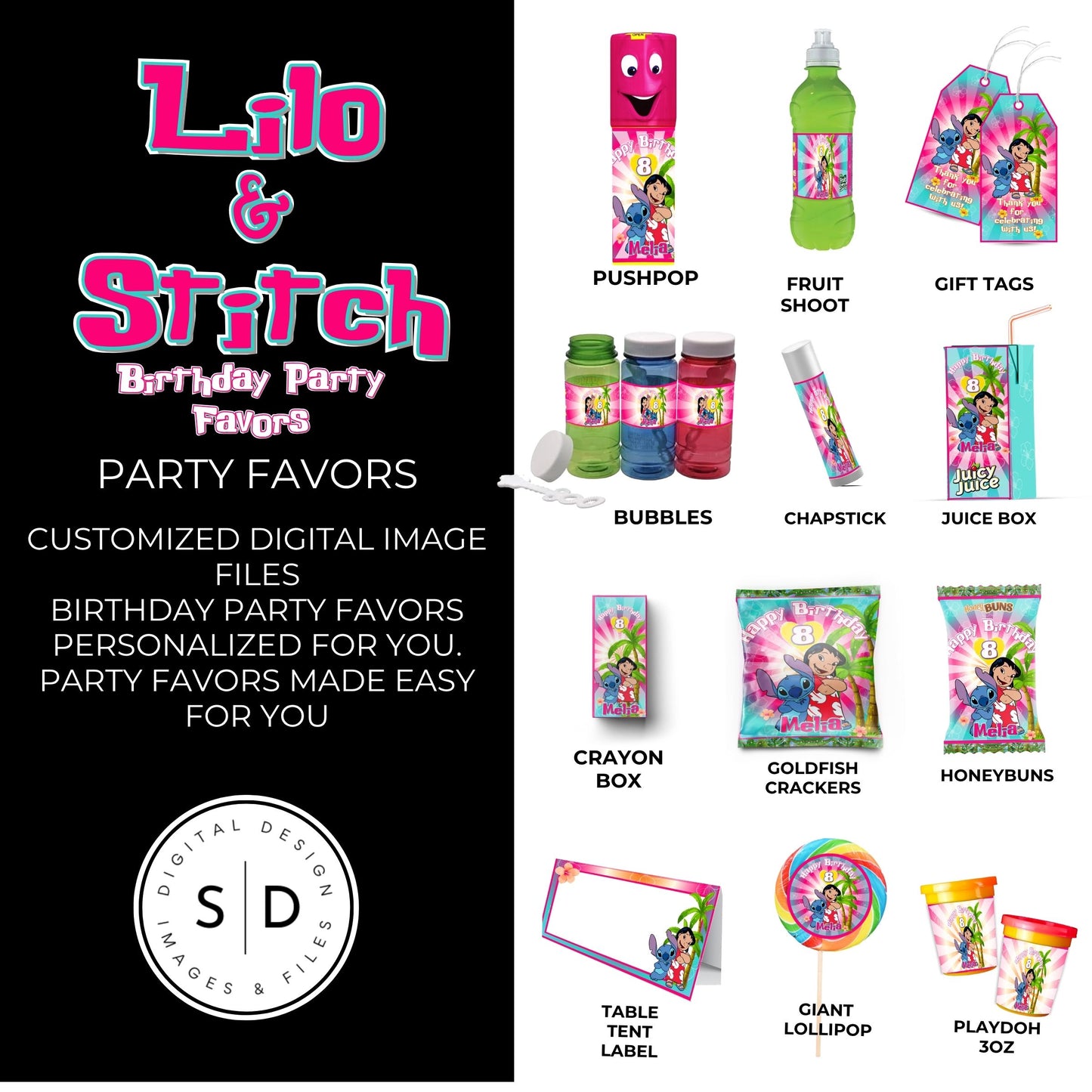 Lilo & Stitch Birthday Party DFY Favor Bundle