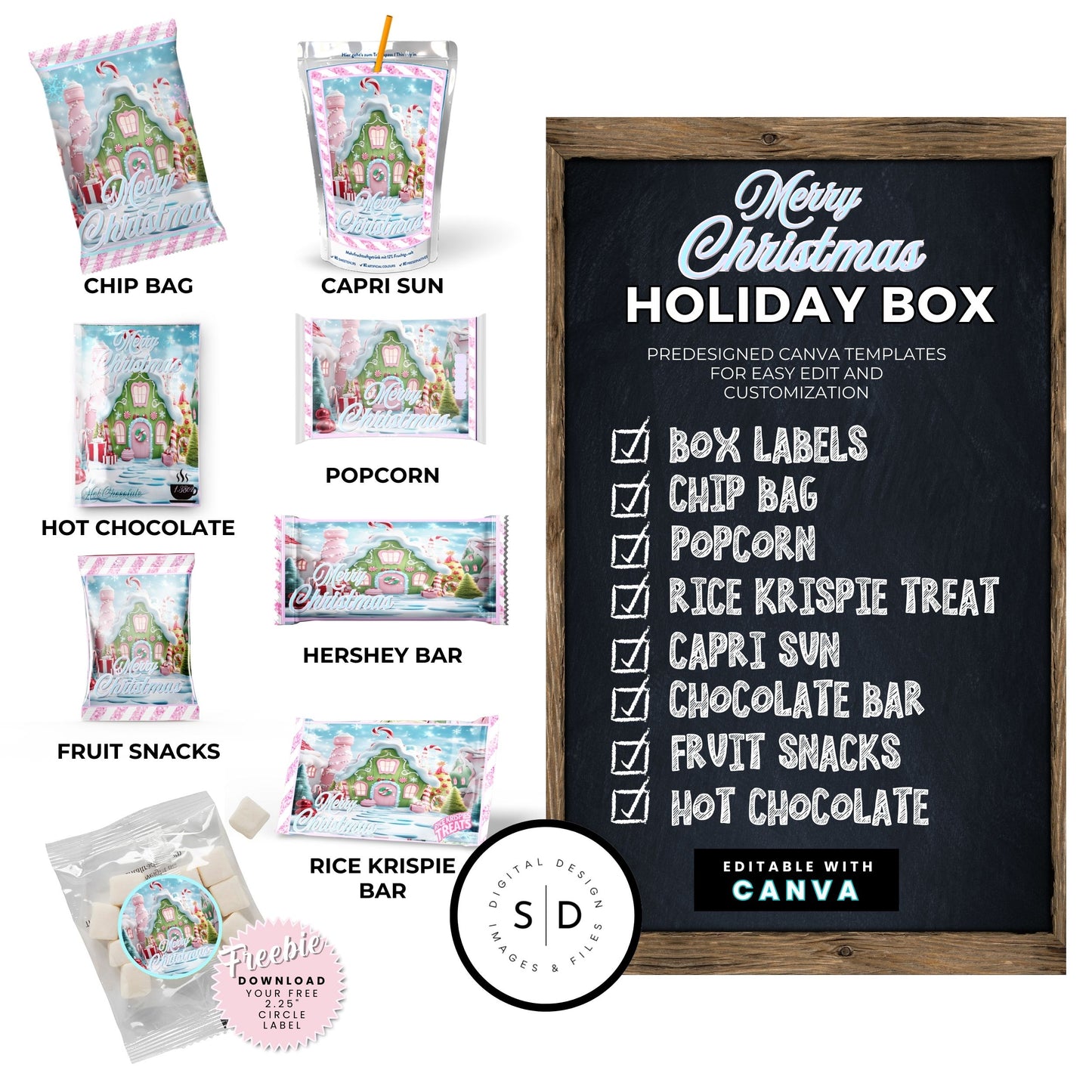 Merry Christmas Eve Gift Box - Gingerbread House Theme