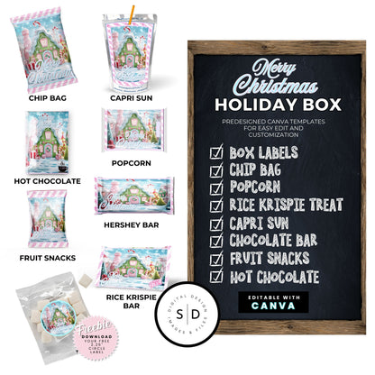 Merry Christmas Eve Gift Box - Gingerbread House Theme