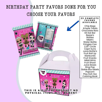 LOL Dolls Birthday Party Favors DFY