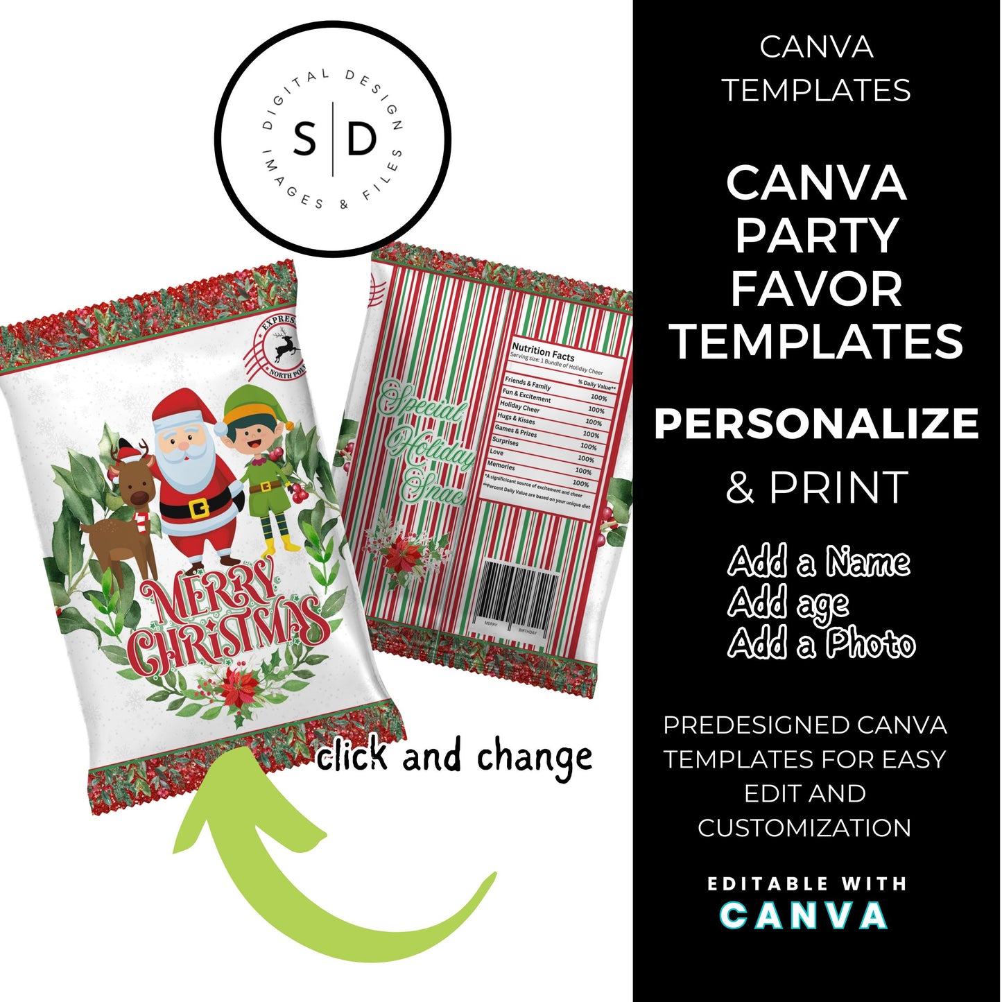 Santa Special Delivery Christmas Eve Gift Box Labels