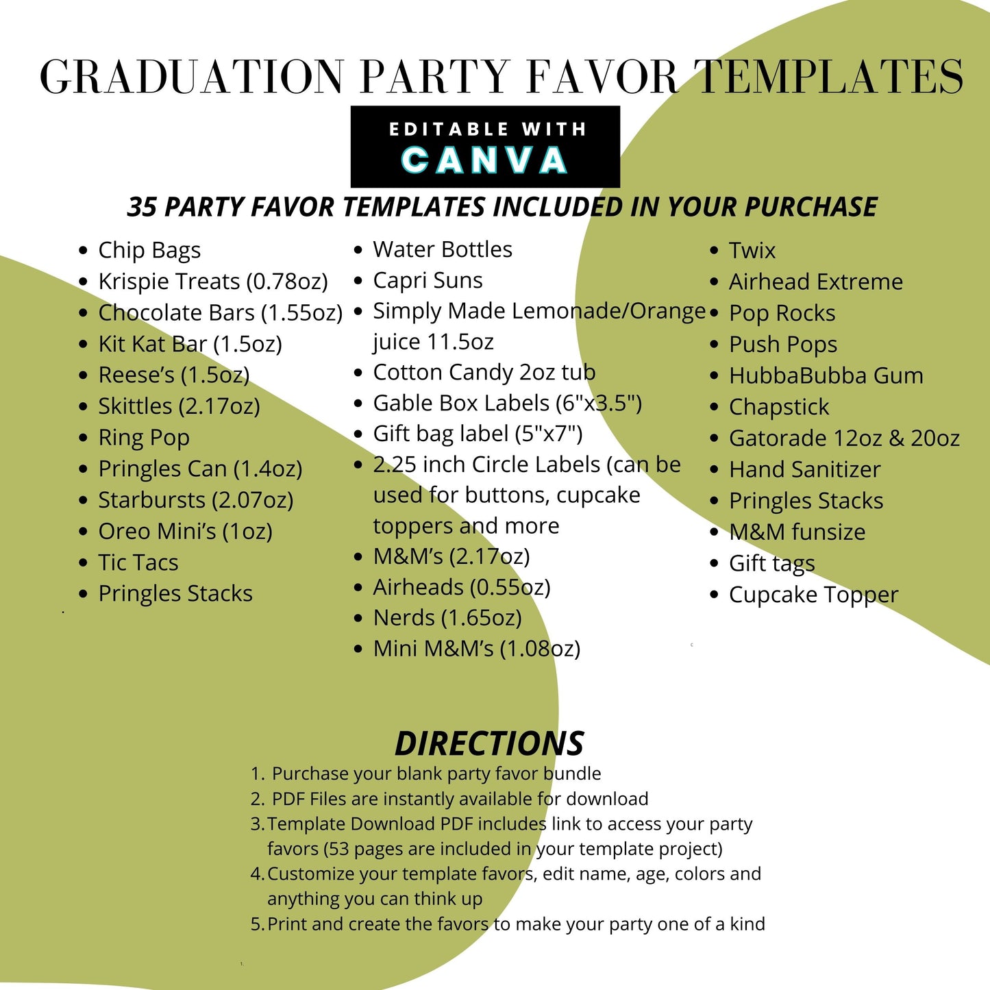 Congrats Class of 2025 – Blue & Silver Graduation Party Favor Bundle