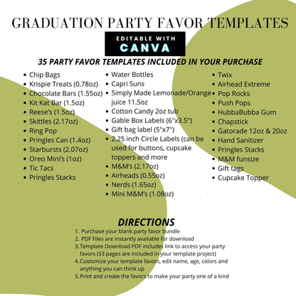 Congrats Class of 2025 – Purple & Yellow Graduation Party Favor Bundle
