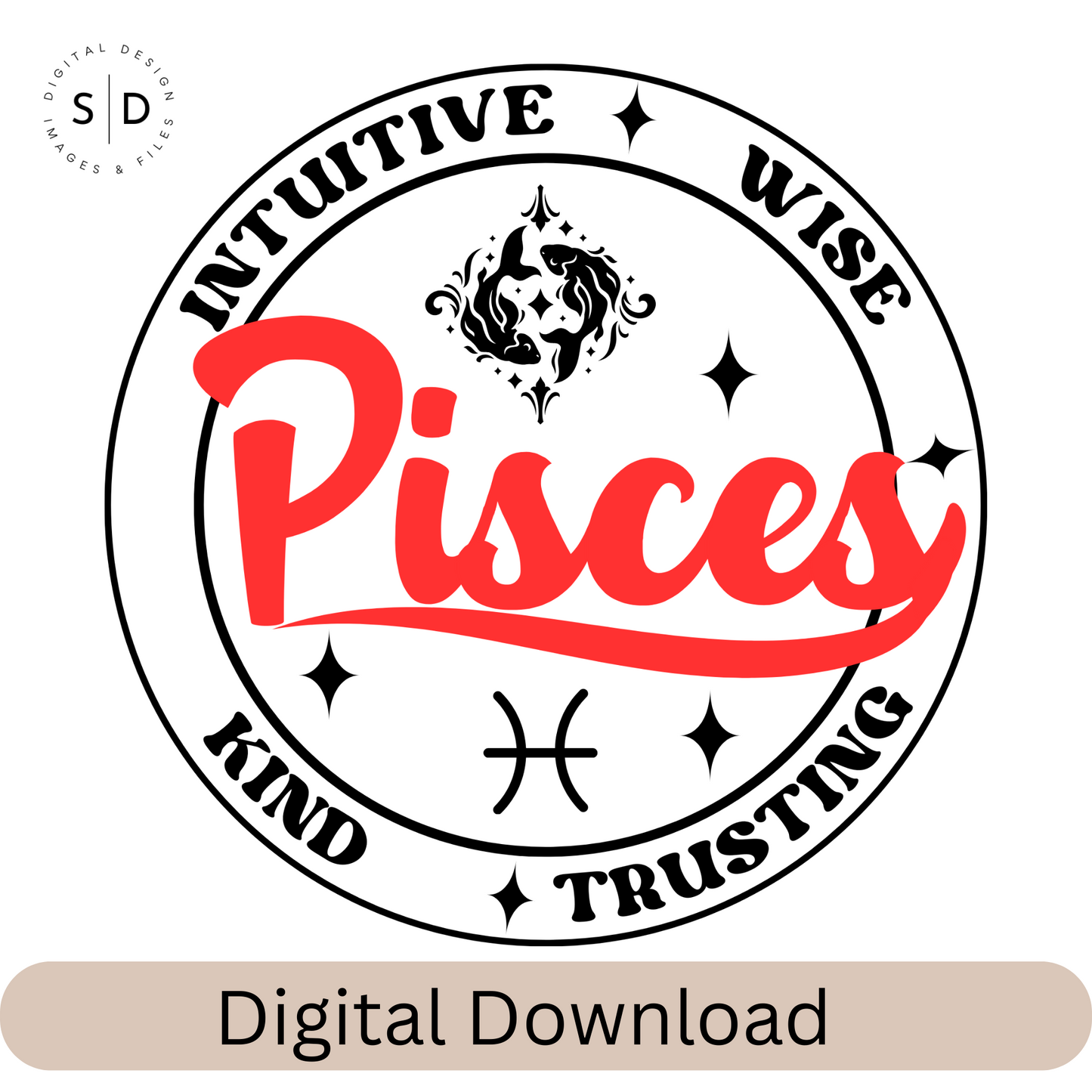 Zodiac Sign Round Frame Retro SVG Bundle