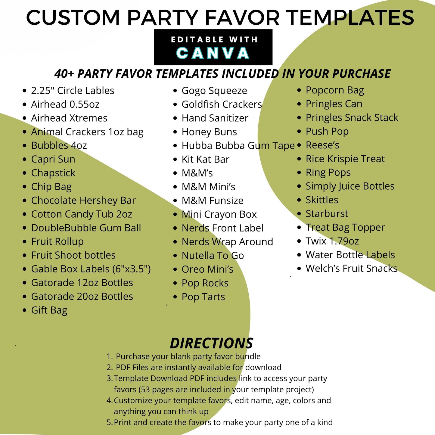 🎓 Crayon Graduation Party Favor Canva Template Bundle