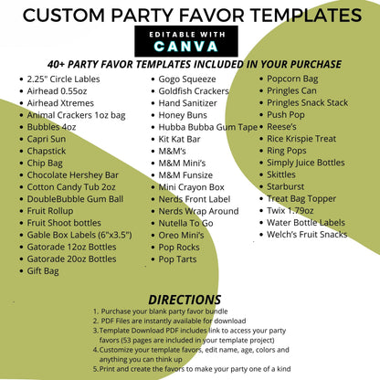 🎓 Crayon Graduation Party Favor Canva Template Bundle