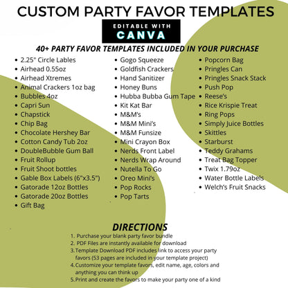 ✌️ Peace Out End of Year Party Favor Canva Template Bundle