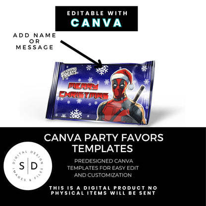 Deadpool & Wolverine Christmas Eve Gift Box Canva Templates