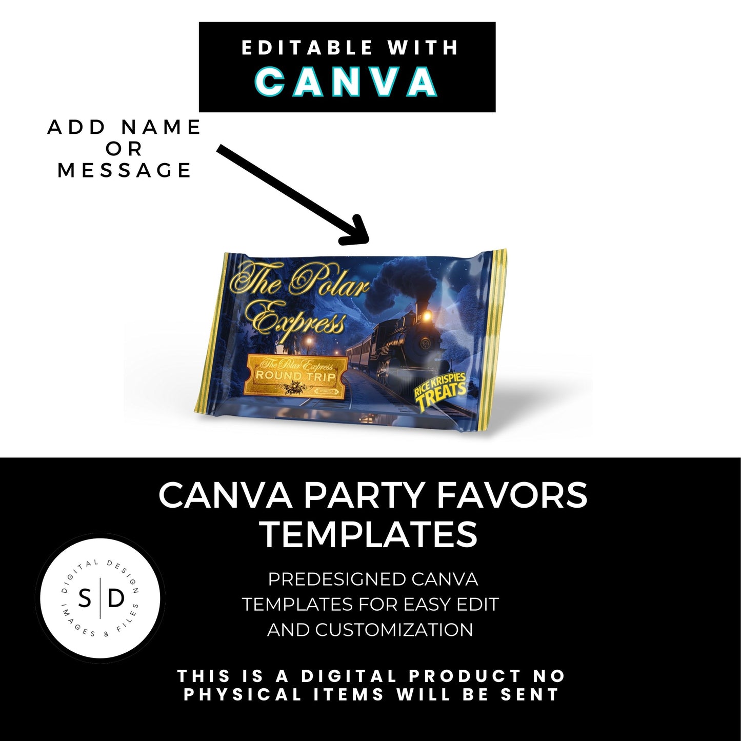 Polar Express Christmas Eve Gift Box Labels