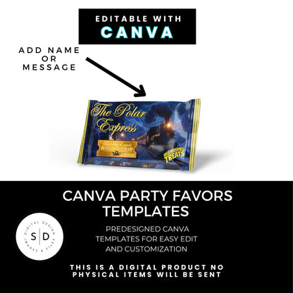 Polar Express Christmas Eve Gift Box Labels