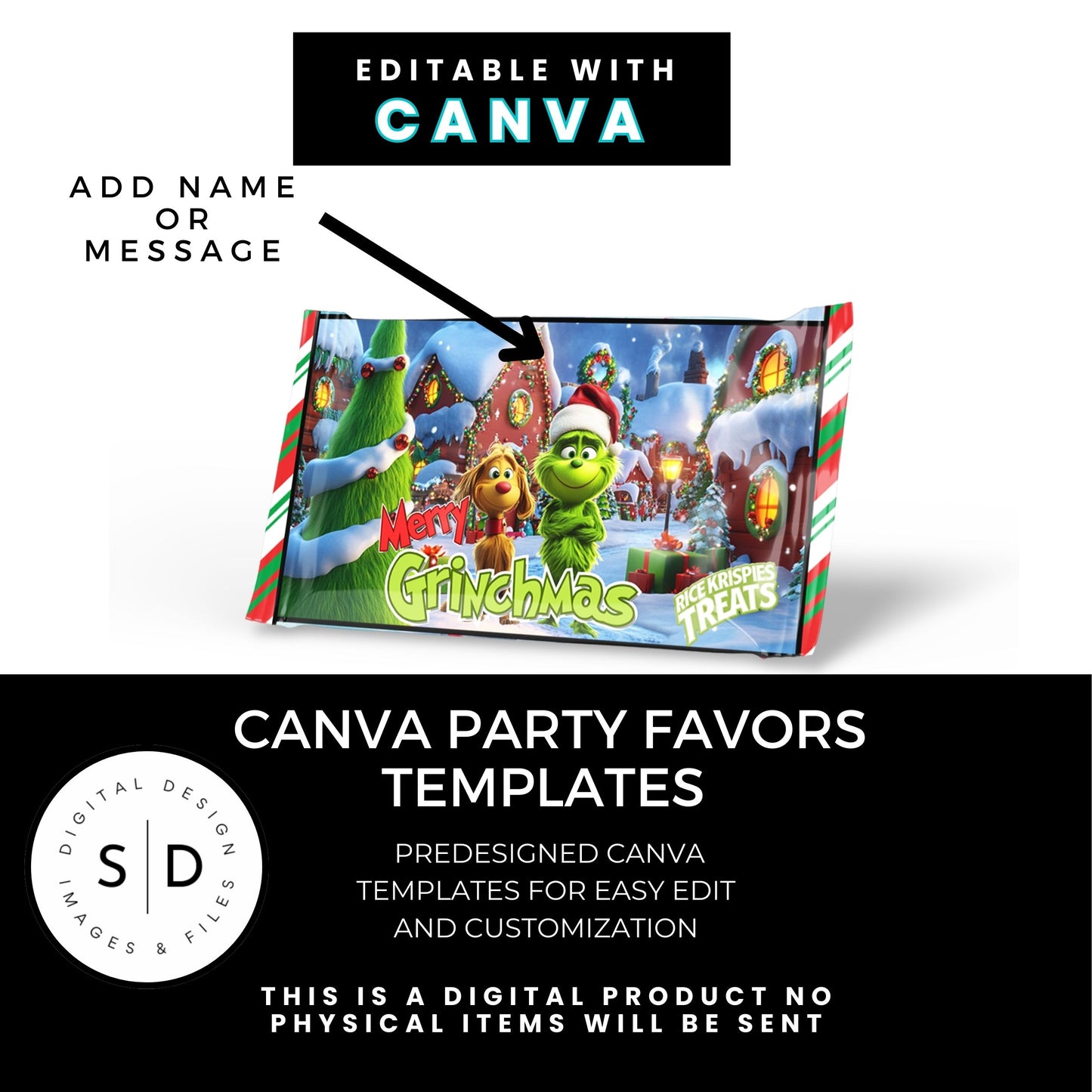 Merry Grinchmas Eve Gift Box Labels