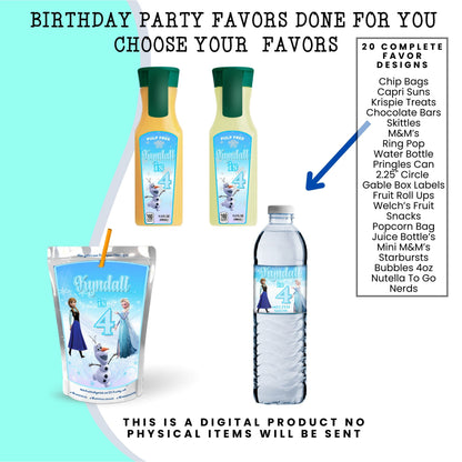 Frozen Birthday Party Favors DFY