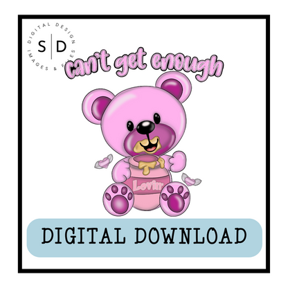 Can't Get Enough Lovin Bear PNG