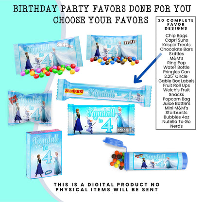 Frozen Birthday Party Favors DFY