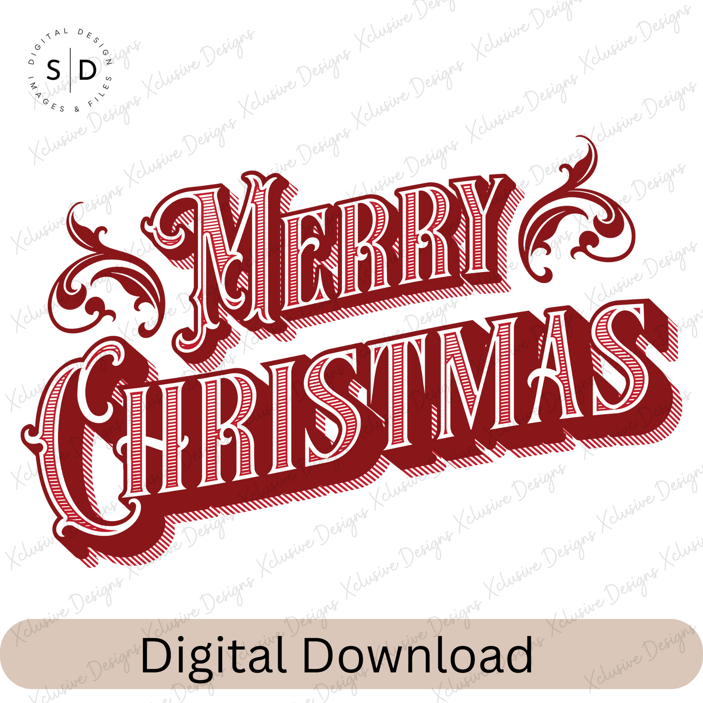 Vintage Merry Christmas PNG