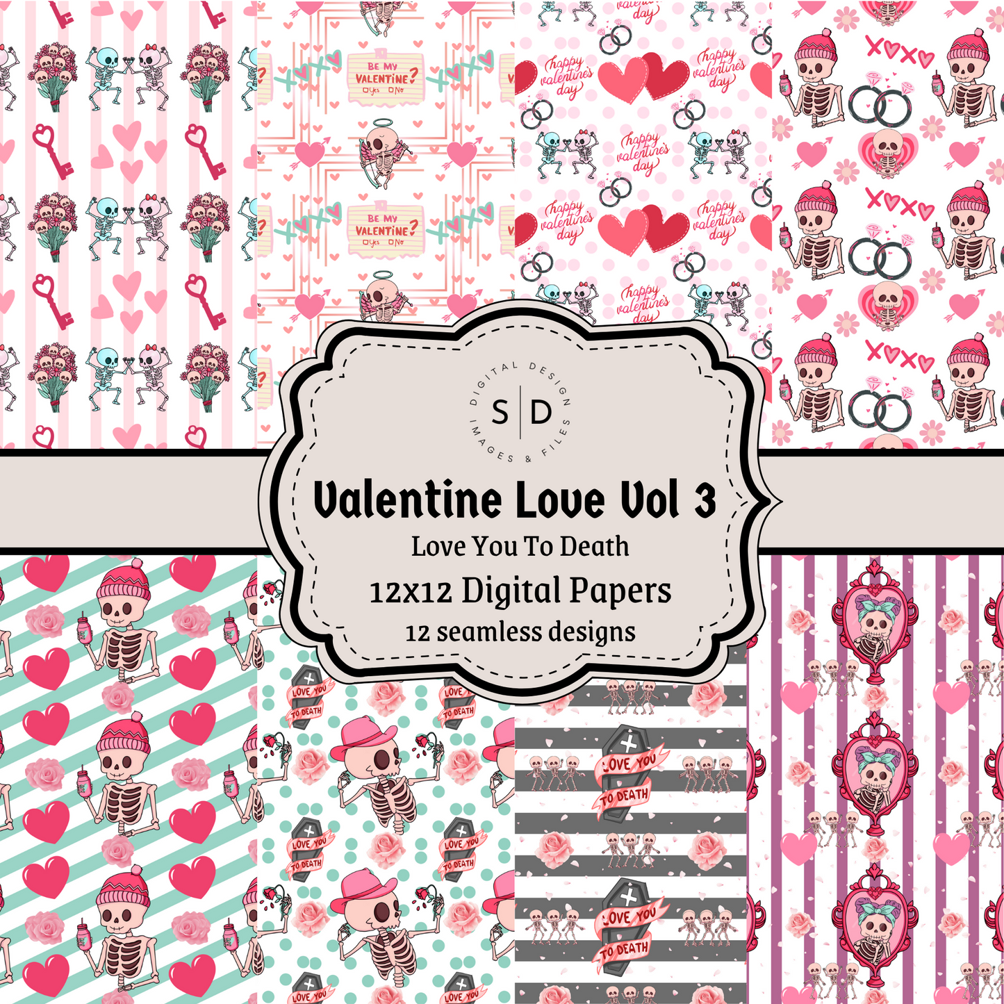 Valentines Lover Vol 3 Love You To Death Seamless Digital Papers