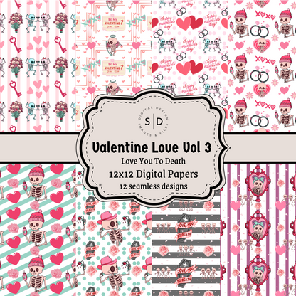 Valentines Lover Vol 3 Love You To Death Seamless Digital Papers