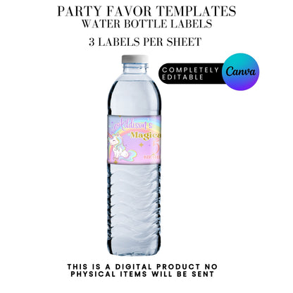 Magical Unicorn Birthday Party Favor Templates