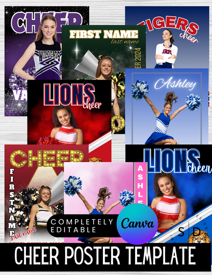 Cheer Player Trading Card Templates Bundle