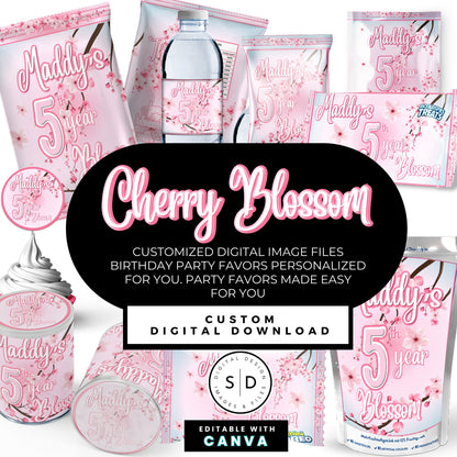 Cherry Blossom Party Printable Favor Designs DFY