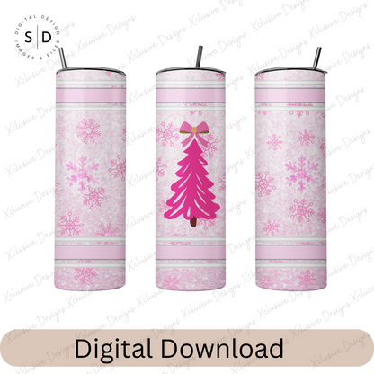 PInk Snowflake Christmas Tumbler Wrap
