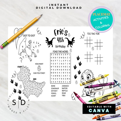 Dinosaur Party Activity Sheet