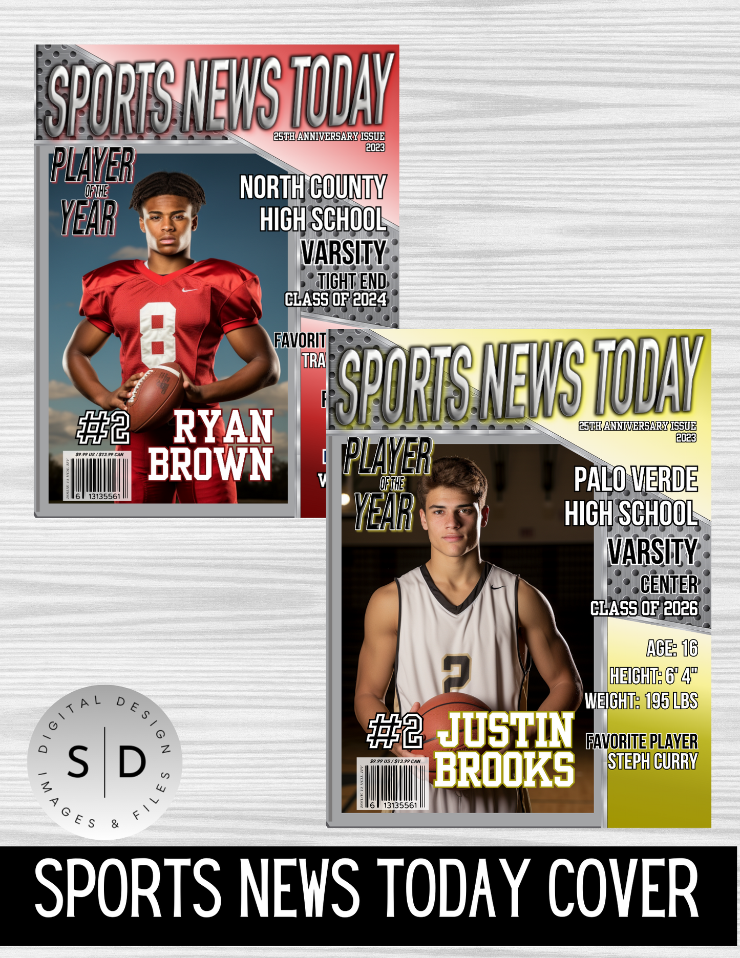 Sports News Player of the Year Magazine Cover Templates
