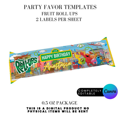 Sesame Street Birthday Party Favors Templates Bundle
