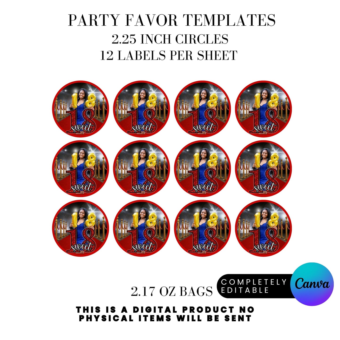 Hollywood Red Carpet Birthday Party Favors Templates Bundle