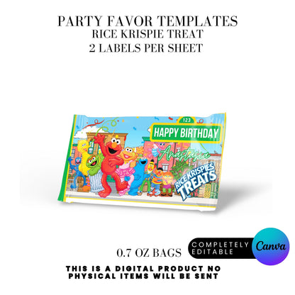 Sesame Street Birthday Party Favors Templates Bundle