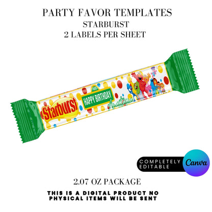 Sesame Street Birthday Party Favors Templates Bundle